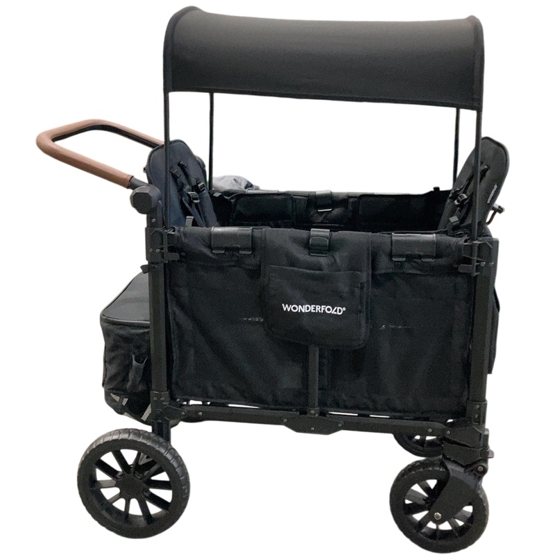 Wonderfold W2 Luxe Multifunctional Double Stroller Wagon, Volcanic Black, 2025