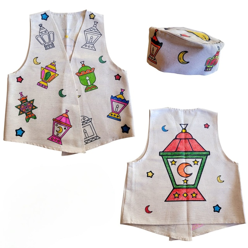 Ramadan Vest & Hat  Color It Yourself!