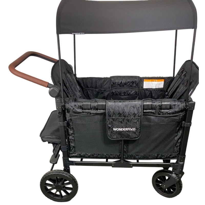 Wonderfold W4 Luxe Quad Stroller Wagon, 2024, Black Camo