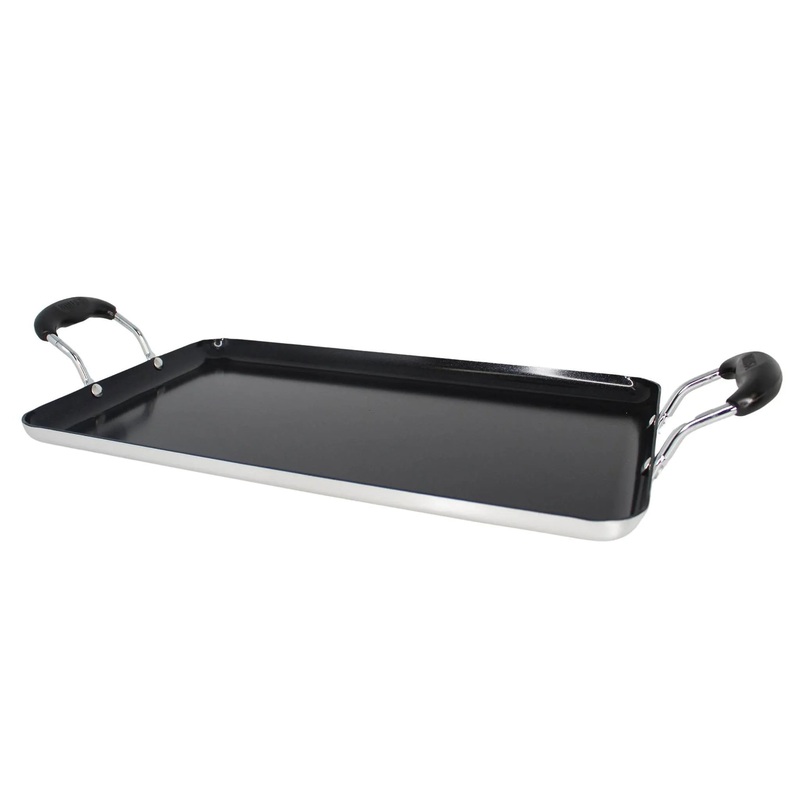 17″x10″Ceramic Double Burner Griddle Black (See Description)