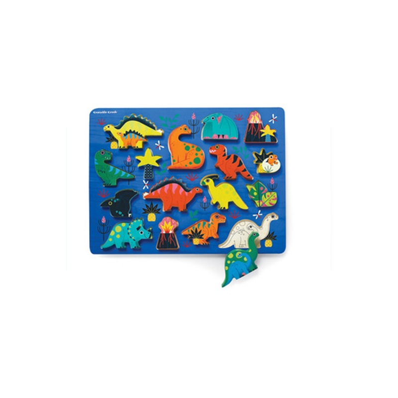 Crocodile Creek Let’s Play: Dinosaurs 16 Piece Wood Puzzle