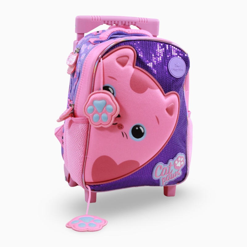 Pink Kitten Trolley Bag  12 Inches