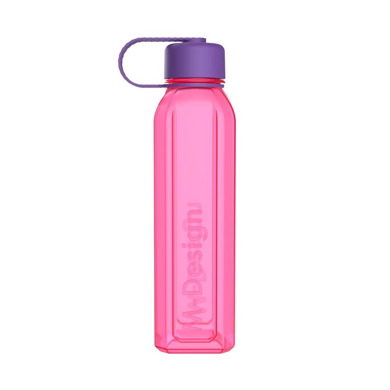 M Design Square Bottle with Strap 800ml – Pink
