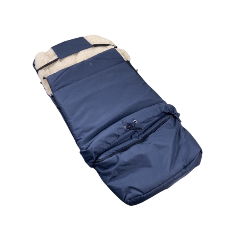 Zaffiro Organic Wool Adjustable Footmuff, Navy